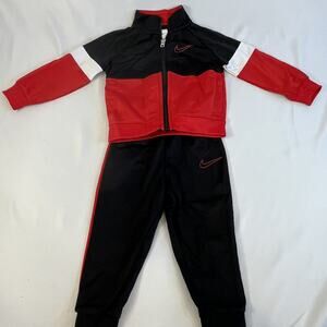 Nike Toddler Tracksuit Set 18M Red Black Jogger Outfit